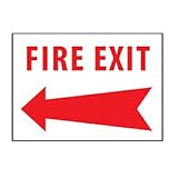 31JrdIDnmEL. SL160  Fire Safety Sign   Fire Exit With Left Arrow   Vinyl