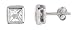 Square Cz Earrings (Rhodium) (Sterling Silver)