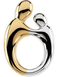 Genuine IceCarats Designer Jewelry Gift 14K Yellow Gold Two Tone Sm. Mother & Child Pendant. 14.25 X 10.00 Mm Two Tone Sm. Mother & Child Pendant In 14K Yellow Gold