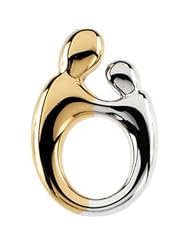 14.25 X 10.00 Mm 14K Yellow Gold Two Tone Sm. Mother & Child Pendant