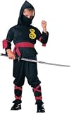 Ninja Fancy Dress Costume Black/Red (child size) - Large