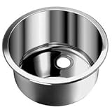Opella 14107.046 10 Diameter Round Bar Sink, Brushed Stainless Steel