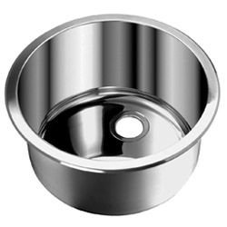 Opella 14107.046 Round Lavatory Sink, Brushed Stainless Steel