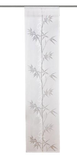 Home fashion 86272-810 Schiebevorhang Dekostoff Ausbrenner, Bambusranke, wollwei&szlig; / 245 x 60 cm
