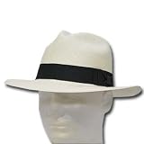 AUTHENTIC CLASSIC FEDORA PANAMA HAT WHITE STRAW