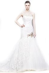 Mermaid Chiffon/Taffeta/Tulle Crystals Beaded  Lace Crystal Applique  Dress With Rhinestones