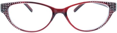 Fiore® 4 Pack Clear Lens Cateye Spring Hinge Rhinestone Reading Glasses with Matching Case 1.00-3.00 (2.50)