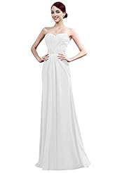 Sophisticated Strapless Lace Beaded Ruched Empire   Waistline Sweetheart Chiffon/Satin Sleeveless Evening Dress/Prom Dress/Wedding Dress  With a Sash 