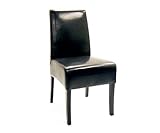 Baxton Studio Eliseo Leather Chairs, Black, Set of 2