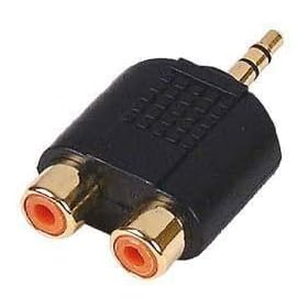FPUK 3.5mm Mini Jack Stereo to 2 x RCA Phono Adapter GOLD