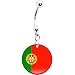 Portugal Flag Belly Ring