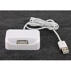Dockingstation f�r iPod touch 1G/2G/3G, nano 1G/2G/3G/4G/5G + iPhone 3G/3GS, integriertes USB-Kabel, f�r Verbindung mit PC (Datensync + Akku laden) und USB-Netzteile