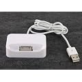 Dockingstation f�r iPod touch 1G/2G/3G, nano 1G/2G/3G/4G/5G + iPhone 3G/3GS, integriertes USB-Kabel, f�r Verbindung mit PC (Datensync + Akku laden) und USB-Netzteile