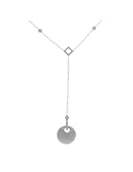 14k White Gold 1.2 Carat Diamond Circle Necklace