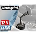 NavGear Navi-Halterung f�r Kfz-Getr�nkehalter, mit 2 USB- & 12V-Ports