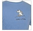 Designer Cotton T-Shirt - Garment Dyed "Take a Hike" T-Shirt for Adults - Blue Jean - Large