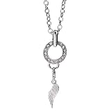 Halskette 70 cm mit Charms Anhänger Engelsflügel in Geschenkbox