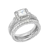 Sterling Silver Engagement 2 Set Rings