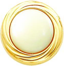 14K Gold Mother Of Pearl Omega Clip On Earrings New |A