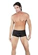 Male Power BLACK Satin Pouch Short