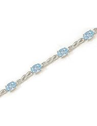 14kt Yellow Gold Oval Aquamarine Bracelet.