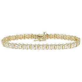 Diamond Bracelet - 10K gold tennis bracelet (2 ct) by Ice.com