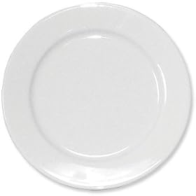 White Wide Rimmed Plates Crockery Dinner Set - 254mm 10" (Box 6)