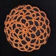 Orange Hair Net Crocheted Hair Bun Cover- MEDIUM