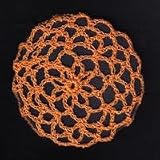 Orange Hair Net Crocheted Hair Bun Cover- LARGE