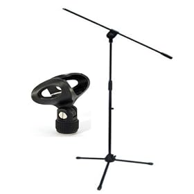 eSecure Professional Boom Microphone / Mic Stand On Tripod with Adjustable Height & Angle+ FREE MIC CLIP