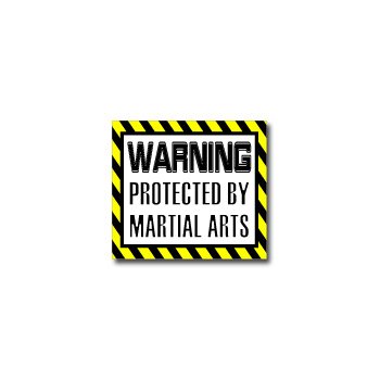 Warning Protected by MARTIAL ARTS - Window Bumper Sticker