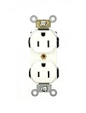 Leviton M5262-SW 15 Amp, 125 Volt, Narrow Body Duplex Receptacle, Straight Blade, Fed Commercial Gra