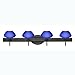 Besa Lighting 4SW-541087-BR 4X40W G9 Peri Wall Sconce with Blue Matte Glass, Bronze Finish