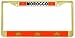 Morocco Moroccan Flag Gold Tone Metal License Plate Frame Holder