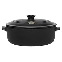 Emile Henry Flame Top 6.3-Quart Oval Oven, Black