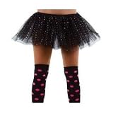 Fancy Dress Neon Sequin Tutu Big Size Fits 16-22 - Black