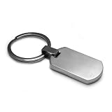 Men's Grey Titanium Dog Tag Key Ring