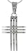 1 1/4 (28 mm) Surgical Steel 3-Bar Cross Pendant