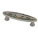 Ceramic Insert Cloisonne Dynasty Teal Pewter Cabinet Pull Furniture Pulls Drawer Handles Hardware Image