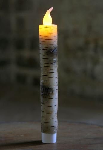 Birch Bark Tapered Unscented On/Off Candle - 1 x 7.5 inch