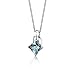 PEORA 3 Carats Swiss Blue Topaz Pendant Necklace for Women 925 Sterling Silver, Natural Gemstone Princess Cut 8mm, with 18 inch Chain