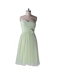 Strapless Short Draped Fitted Chiffon Bridesmaid Dress 