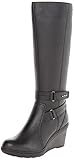 Clarks Women's Natira Kae GTX Riding Boot,Black Leather,11 M US