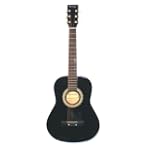 Huntington 3/4 Scale 36" Black Junior Acoustic Beach Beater Guitar (Free eBook and Mini Rubber Guitar and Pick)