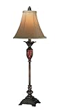 IMAGE OF Lite Source C41085 Elazer Buffet Lamp, Aged Bronze with Bell Fabric Shade