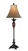 Lite Source C41085 Elazer Buffet Lamp, Aged Bronze with Bell Fabric Shade