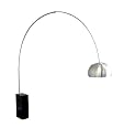 Arco Black Cube-Shaped Marble Base Floor Lamp