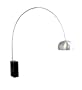 Arco Black Cube-Shaped Marble Base Floor Lamp