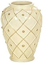 EMAUX DE LONGWY - QUADRILLE Ivory Faience Medium Vase - EL44905