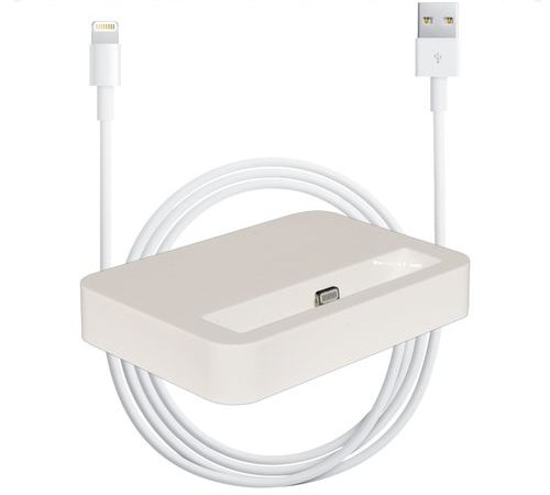 8 Pin iPhone 5 Lightning USB Charging & Data Sync Cable W/ Desktop Dock Cradle 8 Pin iPhone 5 Lightning USB Charging & Data Sync Cable W/ Desktop Dock Cradle